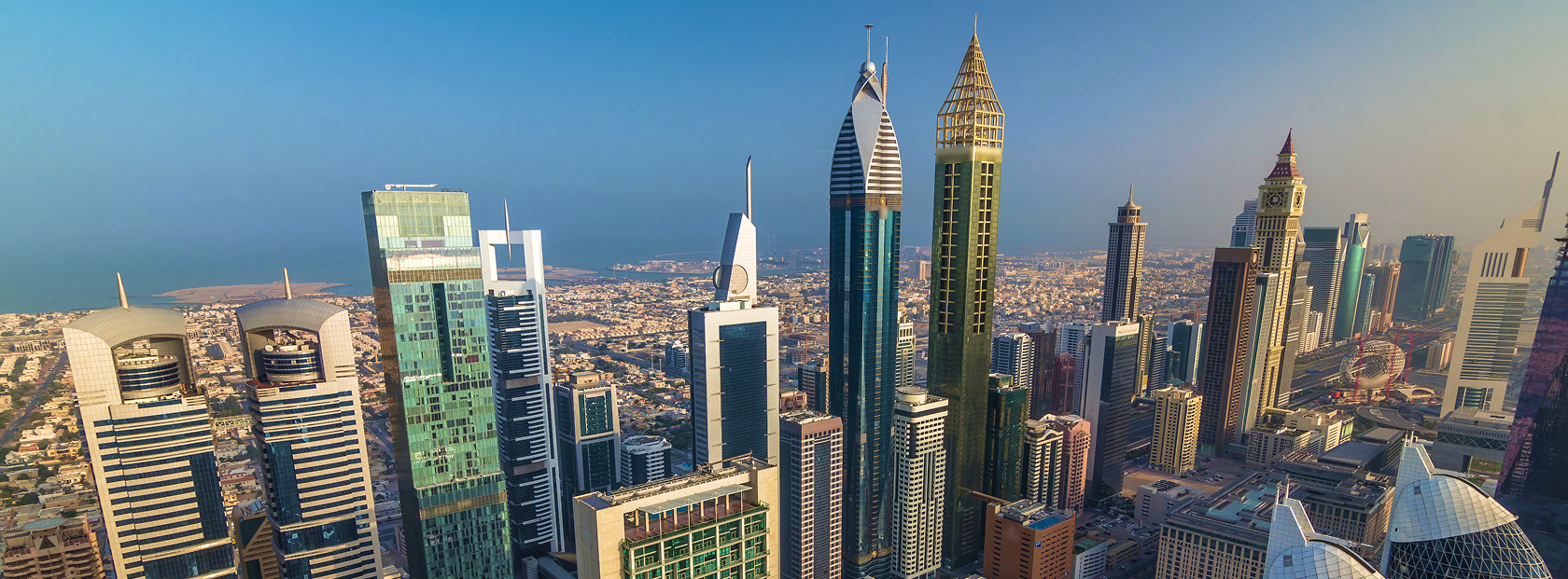 A city skyline.
